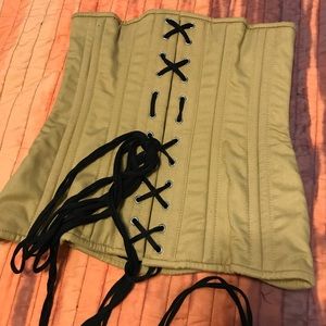 Beige Cotton Corset 24” longline underbust 426